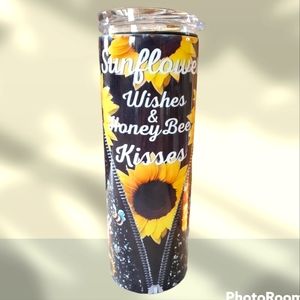 Sunflower Wishes and Honey Bee Kisses 20oz Tumbler 🎉sale